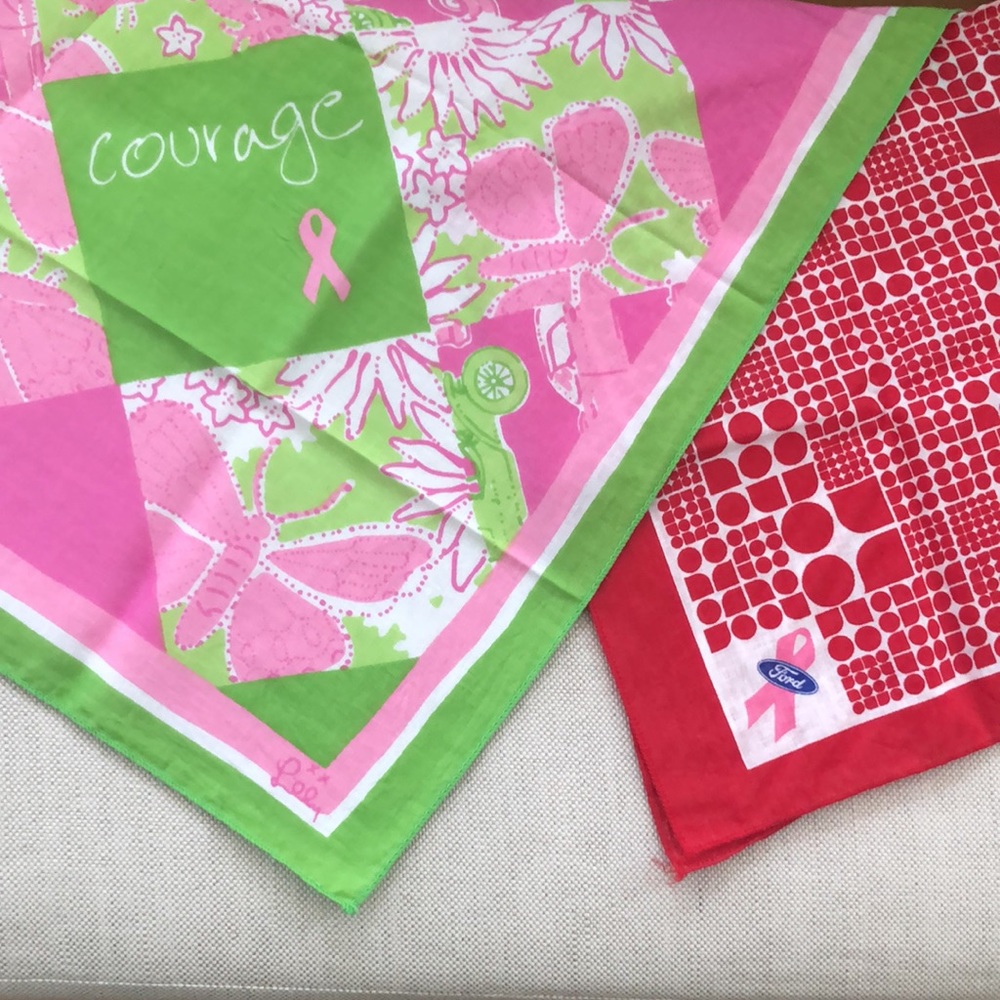 Two Lily Pulitzer Ford Breast Cancer Awareness Scarves